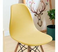 Mid Century Modern Dining Chair Covers, Reusable Lounge Armless Shell Chair Slipcovers, for Kitchen Home Bar Hotel Party Banquet Living Room, Office(Light Yellow,4PCS)