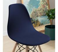 Mid Century Modern Dining Chair Covers, Reusable Lounge Armless Shell Chair Slipcovers, for Kitchen Home Bar Hotel Party Banquet Living Room, Office(Navy Blue,8PCS)