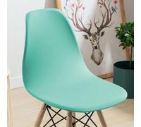 Mid Century Modern Dining Chair Covers, Reusable Lounge Armless Shell Chair Slipcovers, for Kitchen Home Bar Hotel Party Banquet Living Room, Office(Cyan Blue,4PCS)