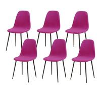 Mid-Century Modern Dining Chair Covers Set of 2/4/6 - Stretchable Slipcovers for Dining Room, Kitchen & Office (Rose Red, 6 Pieces)