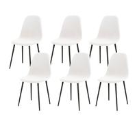 Mid-Century Modern Dining Chair Covers, Stretchable Set of 2/4/6 for Dining Room, Kitchen & Office - White, 6 Pieces, Stylish & Durable Protection