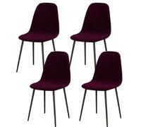Mid-Century Modern Dining Chair Covers, Stretchy Set of 2/4/6 for Dining Room, Kitchen & Office - Red Bean Color, 4 Pieces, Durable & Stylish Protection