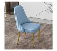 Mid Century Modern Dining Chairs, Faux Leather Upholstered Armless Accent Chairs with Gold Legs, Set of 2 for Living Room or Kitchen