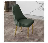 Mid Century Modern Dining Chairs, Faux Leather Upholstered Armless Accent Chairs with Gold Legs, Set of 2 for Living Room or Kitchen