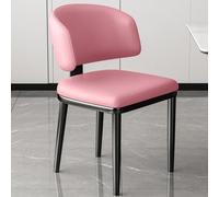 Mid Century Modern Dining Chairs - Leather Upholstered Kitchen Accent Chairs with Comfortable Padding and Metal Legs, Ideal for Dining Room and Office Reception