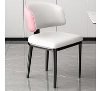 Mid Century Modern Dining Chairs - Leather Upholstered Kitchen Accent Chairs with Comfortable Padding and Metal Legs, Ideal for Dining Room and Office Reception
