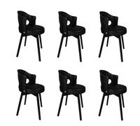 Mid Century Modern Dining Chairs Set of 2 360° Swivel Upholstered Kitchen with Arms Faux Leather Vintage Solid Wood Legs Easy to Maintain Black for Home Office Living Room. (Black