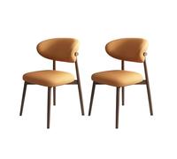 Mid Century Modern Dining Chairs Set of 2/4/6 - Upholstered Curved Backrest & Sturdy Wooden Legs - Stylish Dark Walnut Finish for Kitchen Dining Room & Living Room Furniture