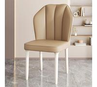 Mid Century Modern Dining Chairs Set of 2/4 - Armless Faux Leather Kitchen Chairs with Metal Legs, Stylish Accent Chairs for Dining Rooms & Offices, No Wheels
