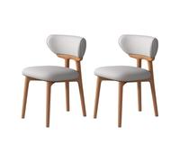 Mid Century Modern Dining Chairs Set of 2 Wood Kitchen Chairs with Curved Backrest & Sturdy Legs Elegant Light Walnut & Gray for Living Room & Dining Room Decor