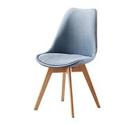 Mid-Century Modern Dining Chairs, Upholstered Accent Chair with Breathable Cotton-Linen Fabric, Sturdy Beech Wood Legs, Perfect for Any Home Decor