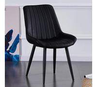 Mid-Century Modern Dining Chairs with Metal Legs and PU Leather Cushion - Upholstered Kitchen Side Chairs for Living Room and Outdoor Lounge