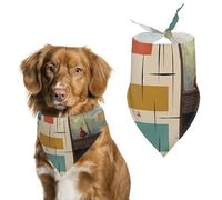 Mid Century Modern Dog Bandana, Soft Breathable Pet Scarf, Personalized Dog Bib Kerchief for Small Medium Large Dogs Cats, Exquisite Pet Neckerchief for Daily Wear, Travel, Party
