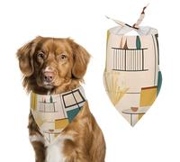 Mid Century Modern Dog Bandana Washable & Adjustable Triangle Scarf, Breathable Pet Scarf for Small Medium Large Pets, Cute Fashion Pet Accessory