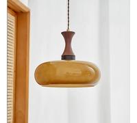 Mid Century Modern Donuts Pendant Lamp - Glass Hanging Light with Gradient Design, Adjustable Drum Chandelier, Bauhaus Style, E27, 28cm for Vintage Home Decor