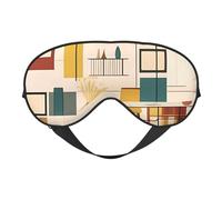 Mid Century Modern Double-Sided Silk Sleep Mask, Adjustable Light Blocking Eye Mask for Travel, Men & Women, Soft Comfortable Blindfold 20x10cm