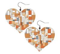 Mid Century Modern Elegant Leather Heart-Shaped Earrings-Fashionable And Unique Accessories For Everyday Wear