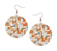 Mid Century Modern Elegant Leather Round Earrings-Fashionable And Unique Accessories For Everyday Wear