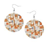 Mid Century Modern Elegant Leather Round Earrings-Fashionable And Unique Accessories For Everyday Wear