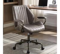 Mid Century Modern Executive Desk Chair, Suede Gaming Chair with Armrests & Wheels, Easy Assembly, Ideal for Office, Makeup, Bedroom - Brown Color