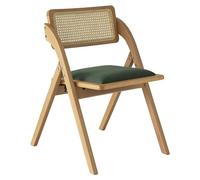 Mid-Century Modern Foldable Dining Chairs - Portable Wooden & Upholstered Fabric Seating for Kitchen Dining Room Extra Guest Seating Entertaining Space-Saving Design