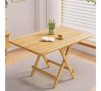 Mid Century Modern Foldable Rectangular TableBamboo Wood Dining Table for Small Spaces Kitchen & Dining Room 60x100cm (24x39inch) SpaceSaving Design