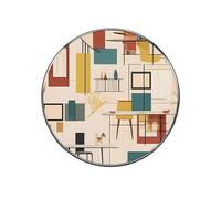 Mid Century Modern Fridge Sticker Funny Fridge Magnets Novelty Round Fridge Magnets Reusable for Whiteboard, Locker, Kitchen, Office- Strong Decor Magnetic Stickers