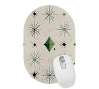 Mid Century Modern Geometric Elliptical Mouse Pad, Aesthetic Rectangle Desk Mat Non-Slip Rubber Base, 2mm Thick, 11x7 Inch, Color291