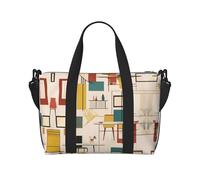 Mid Century Modern Hand-held messenger travel bag, suitable for work, travel, fitness, tourism, women's casual handbag with zipper,
