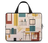 Mid Century Modern Laptop Sleeve Ultra-Thin, Waterproof Laptop Bags, Portable Protective Computer Bag with Hand Strap, Style, 15inch