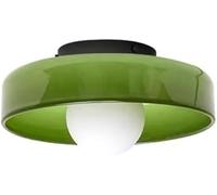 Mid Century Modern Large White & Green Glass Ceiling Light Fixtures - Vintage Wall Sconces for Bedroom, Hallway, Foyer, Staircase & Kitchen - Stylish Close to Ceiling Lighting/Green