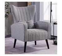 Mid-Century Modern Leather Accent Chair, Fabric Armchair with Removable Metal Feet & Solid Wood Legs, Easy Assembly, Ideal for Living Room, Bedroom, Study, Café, Restaurant