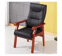 Mid-Century Modern Leather Office Chair with High Back Lumbar Support Soft Cushion Stylish Recliner Upholstered Lounge Chair Wooden Frame for Ultimate Comfort
