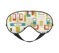 Mid Century Modern Light Blocking Sleep Mask Adjustable Comfortable Soft Eye Cover Reversible Night Rest
