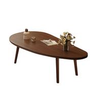 Mid Century Modern Mango Shape Coffee Table - Vintage Style Thickened Wood Panel with Solid Wood Legs - Stable Center Table for Living Room (100x50x40cm)