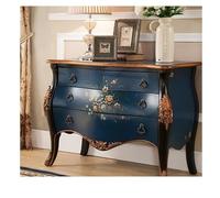 Mid-Century Modern Navy Blue Storage Cabinet - Vintage Chest of Drawers Stylish Bedroom nizer Rustic Furniture Upgrade YIJIAN 102x47x76cm Chic Bed End Storage Solution