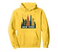 Mid Century Modern New York Skyline Retro Futuristic Pullover Hoodie