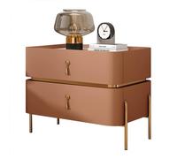 Mid Century Modern Nightstand|Home Decor Bedside End Table with Metal Legs And 2 Storage Drawers|Contemporary Side for Living Room, Bedroom