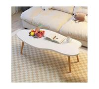 Mid-Century Modern Oval Coffee Table - Irregular Cloud-Shaped Dining & Side Table for Living Room, Bedroom, Multifunctional Design, White Single Tier (80x40x50cm)
