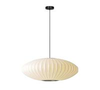 Mid Century Modern Pendant Light, 11.8in UFO Saucer Ceiling Light Fixture, Elegant Fabric Drum Shade Hanging Lamp for Living Room, Dining Room, Bedroom, Kitchen Island, Foyer (Black)(50CM) Thoughtful