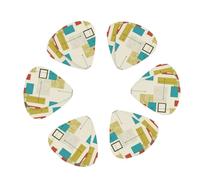Mid Century Modern print Guitar Picks 12PCS Mixed Gauges(0.46/0.71/0.96mm) with Case, for Guitar/Ukulele
