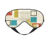 Mid Century Modern Print Silk Sleep Eye Mask Soft Eye Cover with Adjustable Strap Comfortable for Travel Office Nap