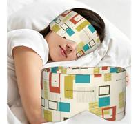 Mid Century Modern Print Sleeping Mask Wide Band Reversible Light Blocking Travel Cover