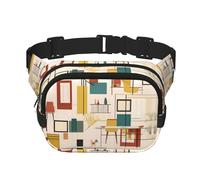 Mid Century Modern Printed fashionable waist bag, unisex messenger bag, fashionable travel waist bag