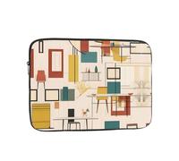 Mid Century Modern Printed Laptop Sleeve, 17 inch Computer Protective Sleeve, Essential for Business and Office Commuting