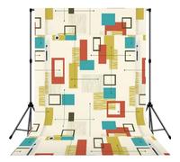 Mid Century Modern Printed Photography Backdrop, Soft Photo Background With Rod Pocket For Studio, Family Photos, Video Recording & Party Decor - 5x7ft