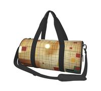Mid Century Modern Printed Sports Gym Bag with Wet Pocket & Shoes Compartment, Travel Duffel Bag for Men Women