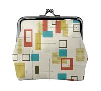 Mid Century Modern Printing Coin Purse, Lightweight Minimalist Wallet For Music Festivals And Concerts, Black, One Size, Art Deco