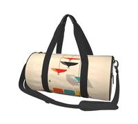 Mid Century Modern Prints Duffle Bag With Shoes Compartment And Adjustable Strap,Foldable Travel Duffel Bags For Men Women,Waterproof Duffel Bags, Black, One Size