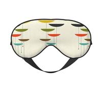 Mid Century Modern Prints Light Blocking Sleep Mask Adjustable Comfortable Soft Eye Cover Reversible Night Rest